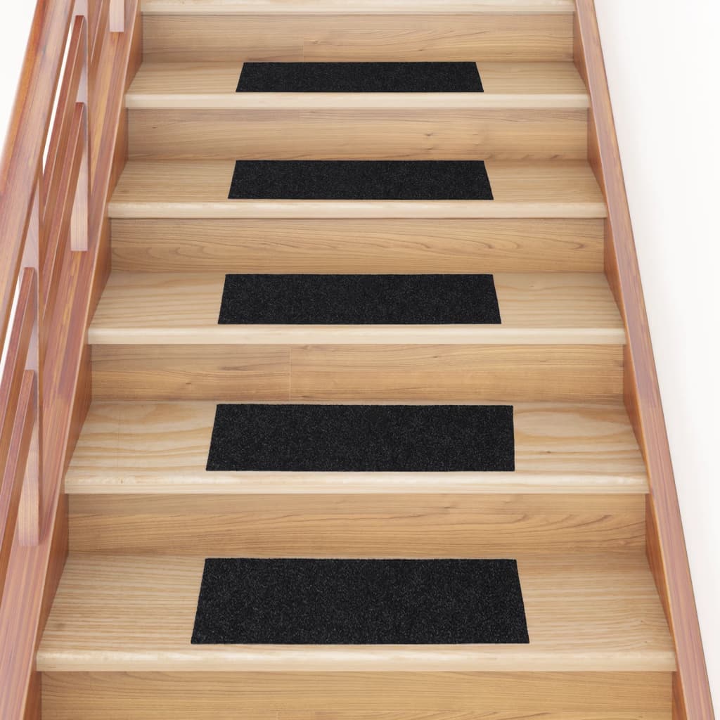 15 pcs Tapis d'escalier autocollants rectangulaires 76x20 cm