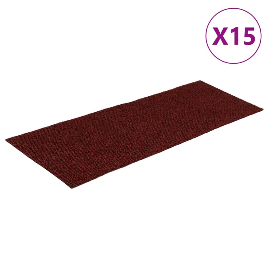 15 pcs Tapis d'escalier autocollants rectangulaires 76x20 cm