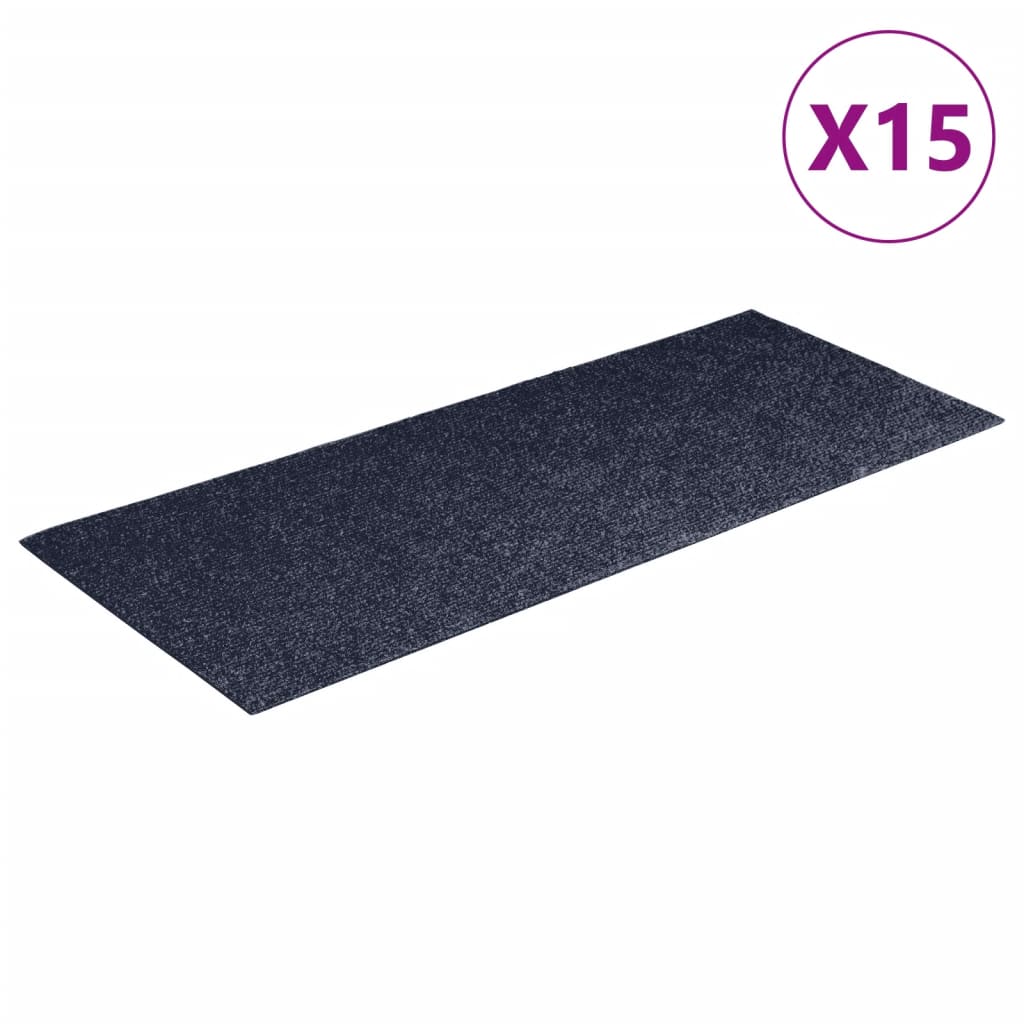 15 pcs Tapis d'escalier autocollants rectangulaires 76x20 cm