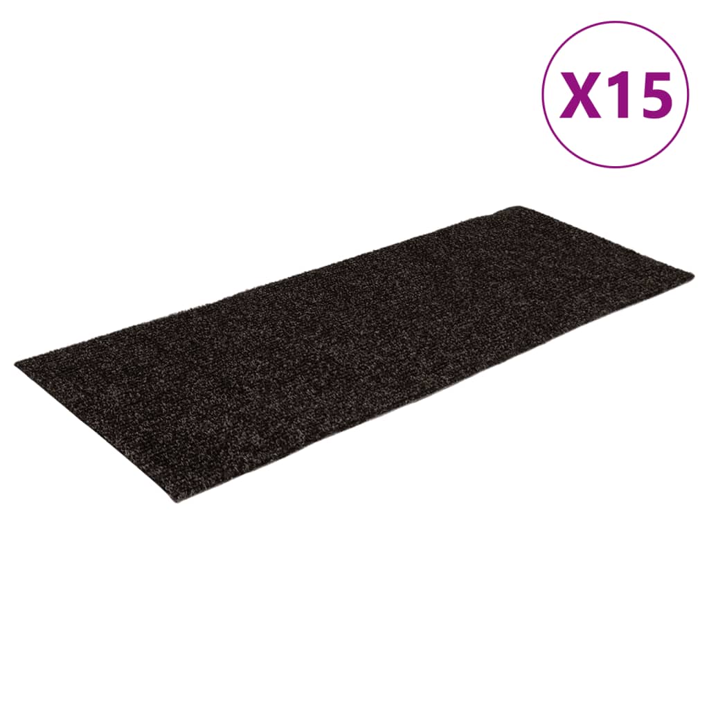 15 pcs Tapis d'escalier autocollants rectangulaires 76x20 cm