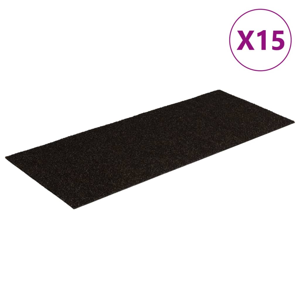 15 pcs Tapis d'escalier autocollants rectangulaires 76x20 cm