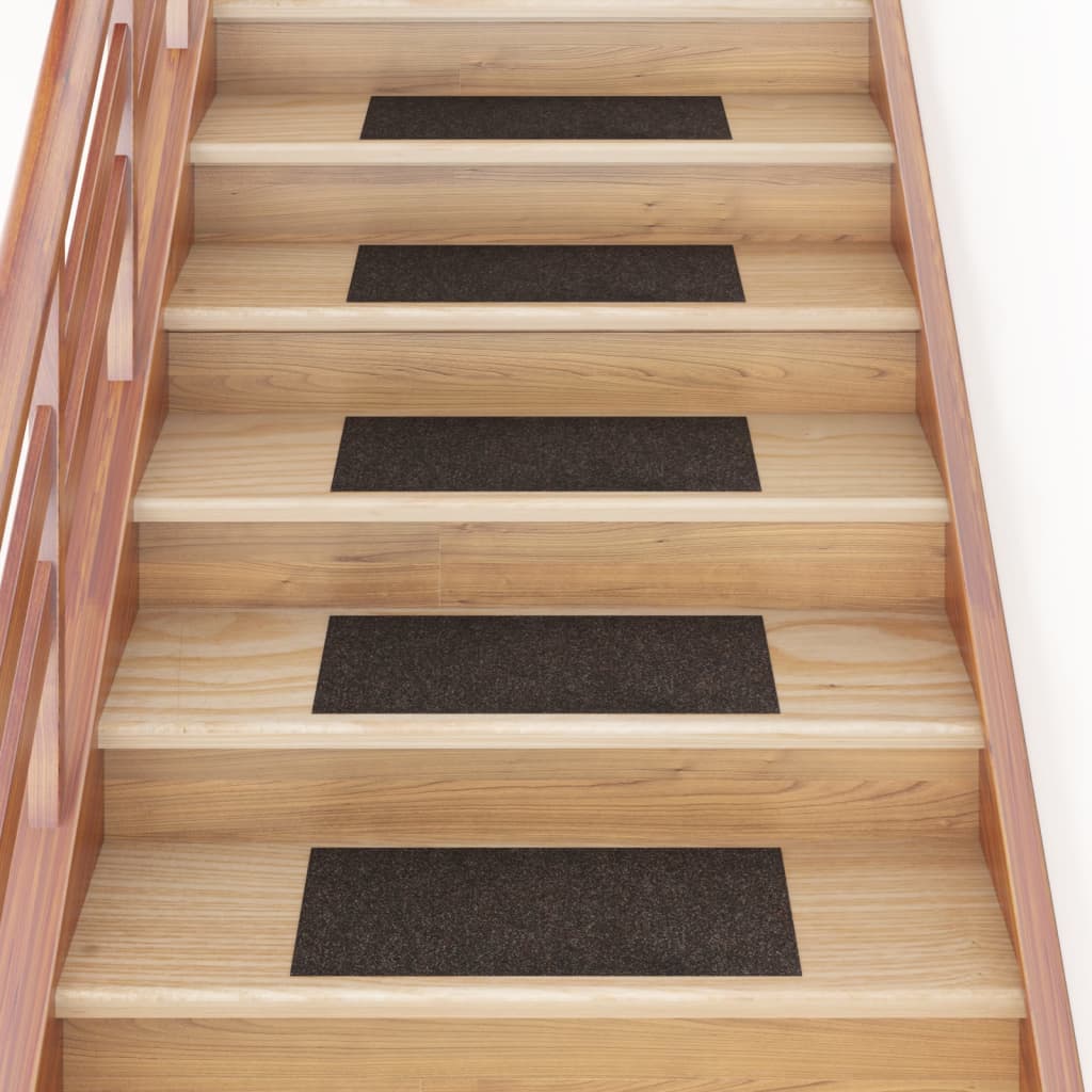 15 pcs Tapis d'escalier autocollants rectangulaires 76x20 cm