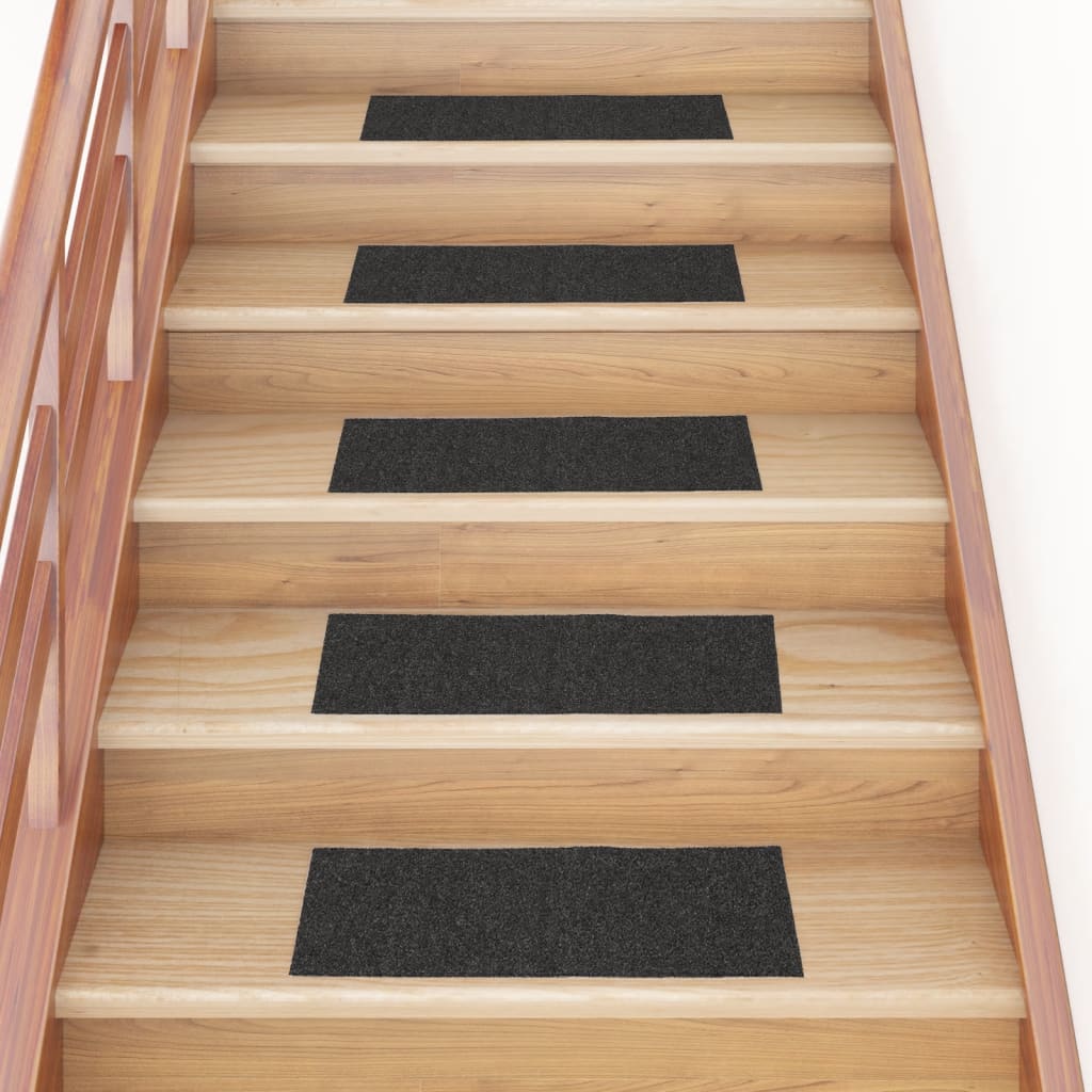 15 pcs Tapis d'escalier autocollants rectangulaires 76x20 cm