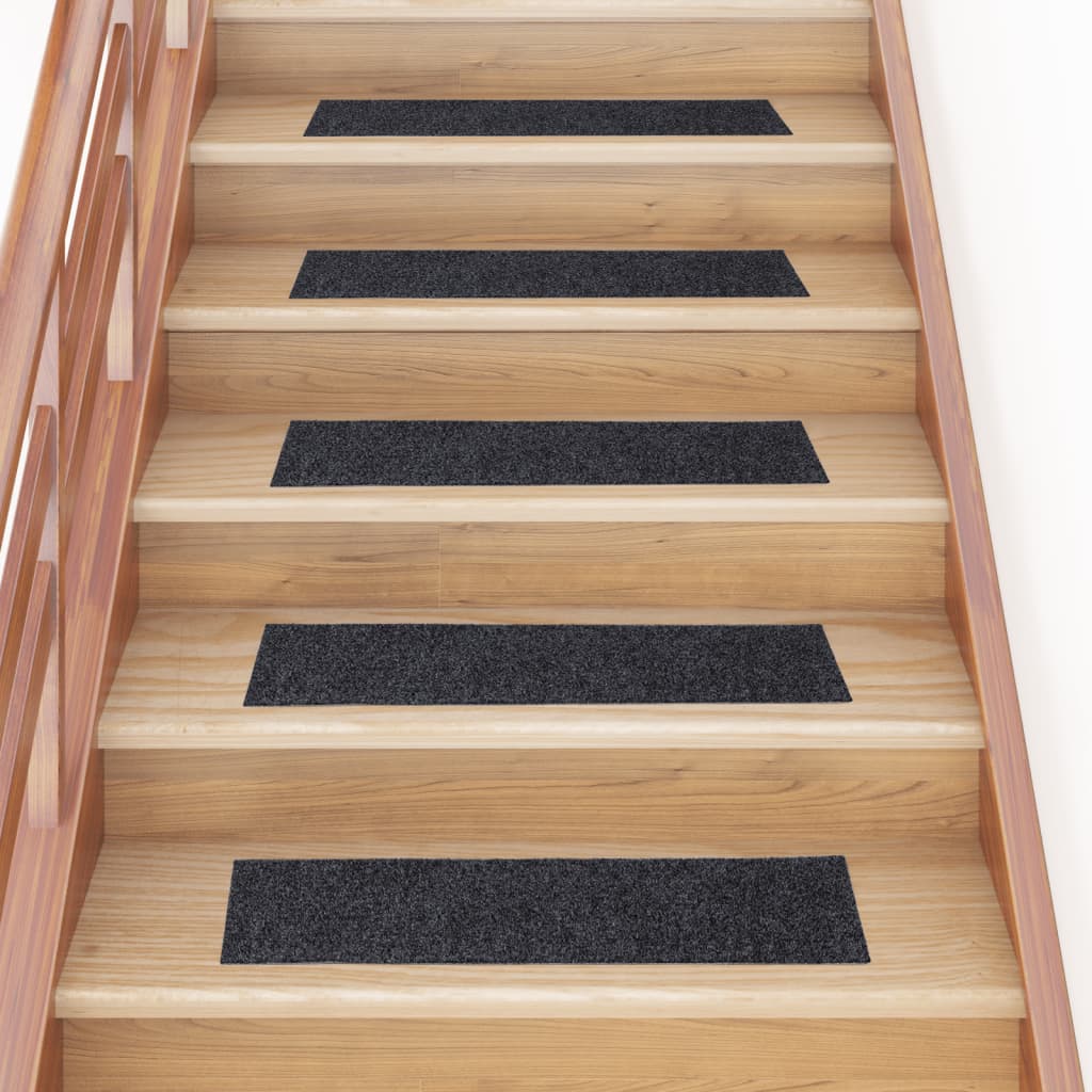 15 pcs Tapis d'escalier autocollants rectangulaires 76x20 cm