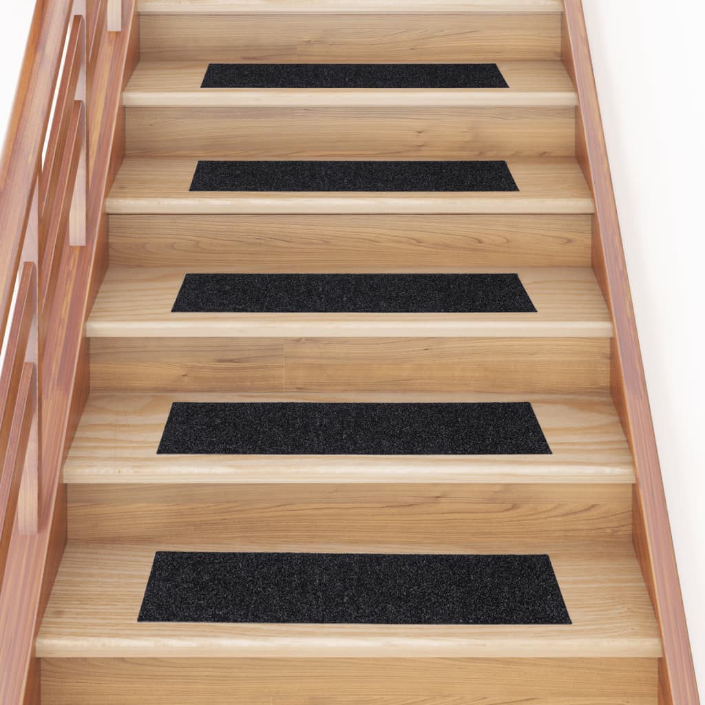 15 pcs Tapis d'escalier autocollants rectangulaires 76x20 cm