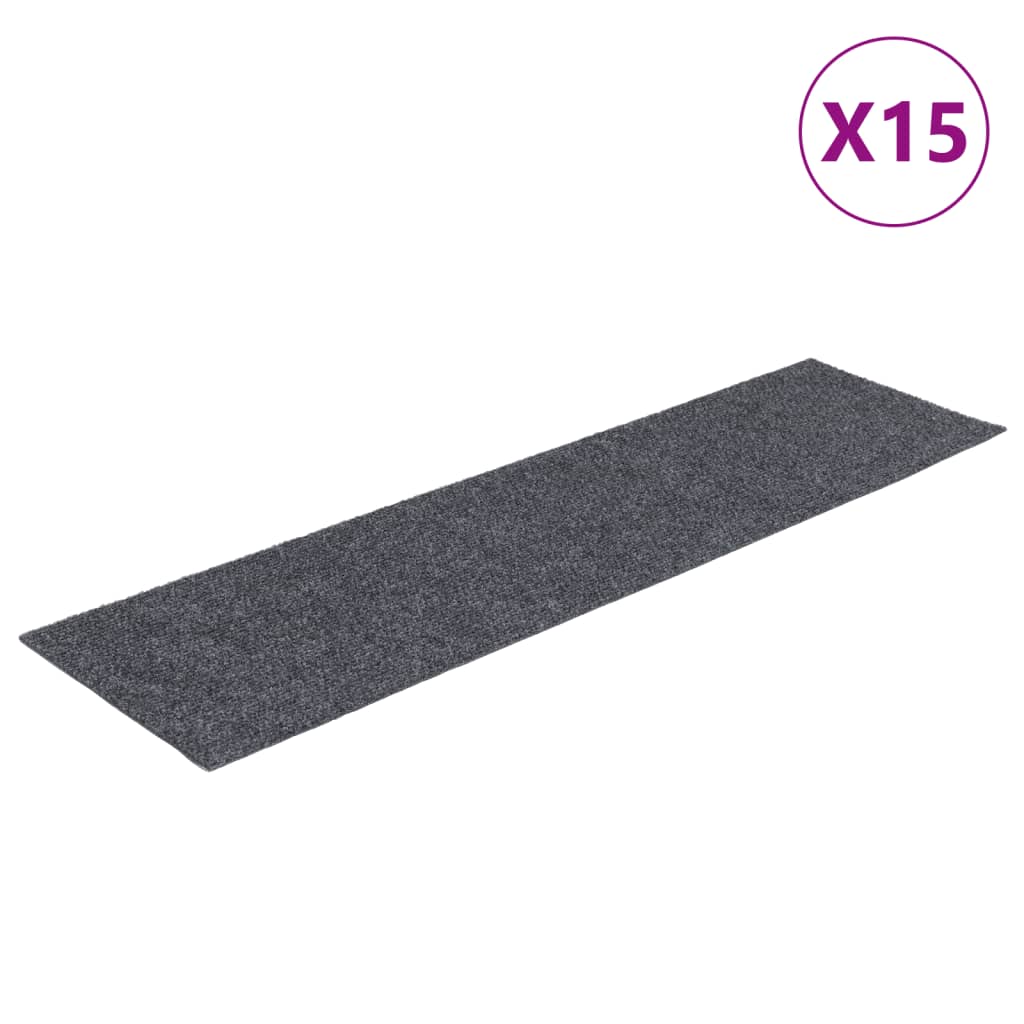 15 pcs Tapis d'escalier autocollants rectangulaires 76x20 cm