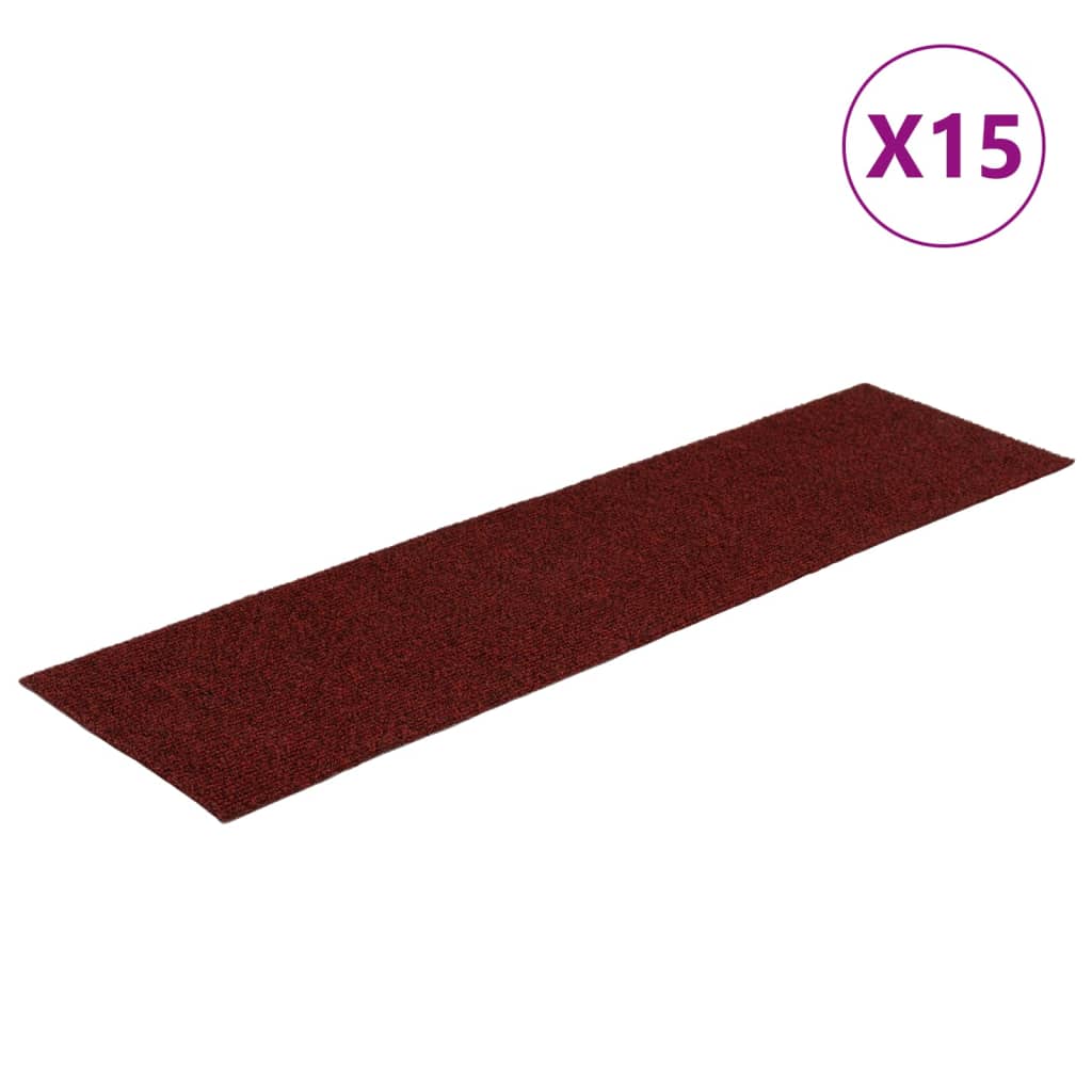 15 pcs Tapis d'escalier autocollants rectangulaires 76x20 cm