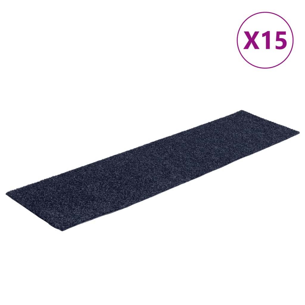 15 pcs Tapis d'escalier autocollants rectangulaires 76x20 cm