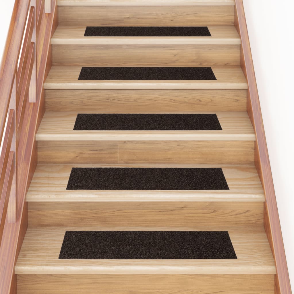 15 pcs Tapis d'escalier autocollants rectangulaires 76x20 cm