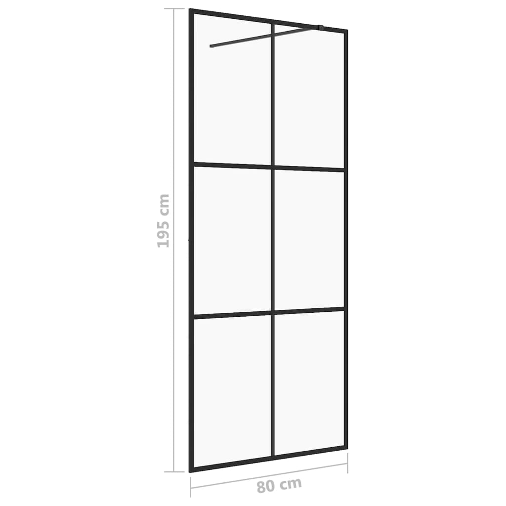 Inloopdouchewand 90x195 cm ESG-glas transparant en