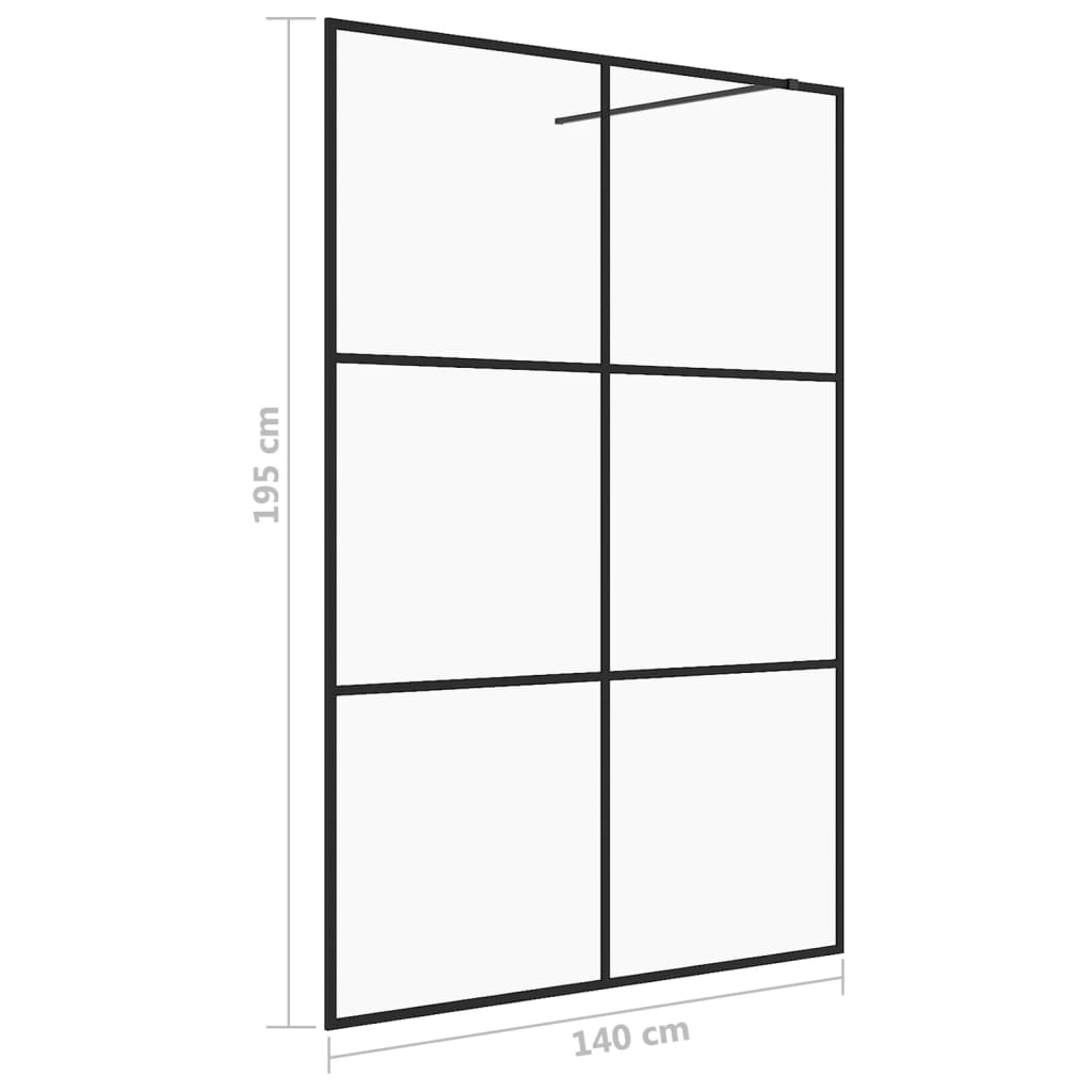 Inloopdouchewand 90x195 cm ESG-glas transparant en