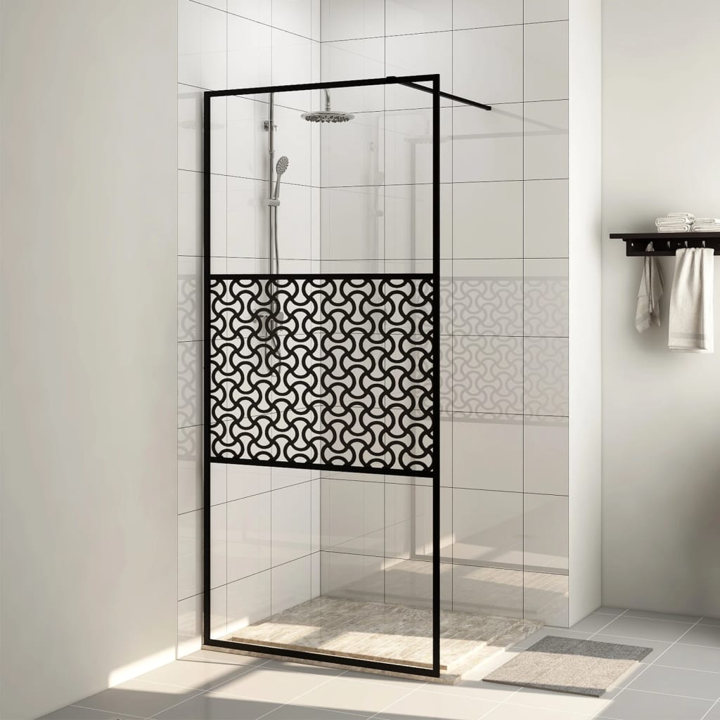 Inloopdouchewand 115x195 cm ESG-glas transparant en