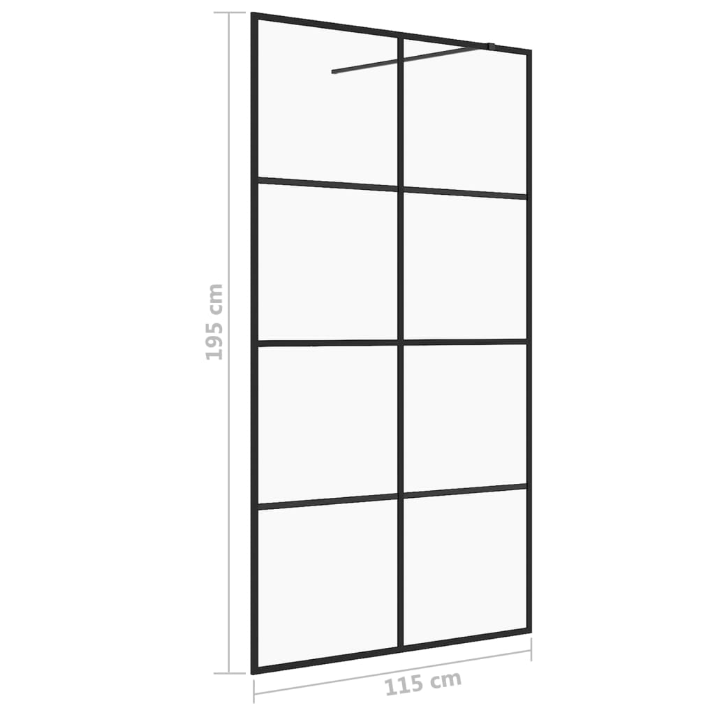 Inloopdouchewand 80x195 cm halfmat ESG-glas