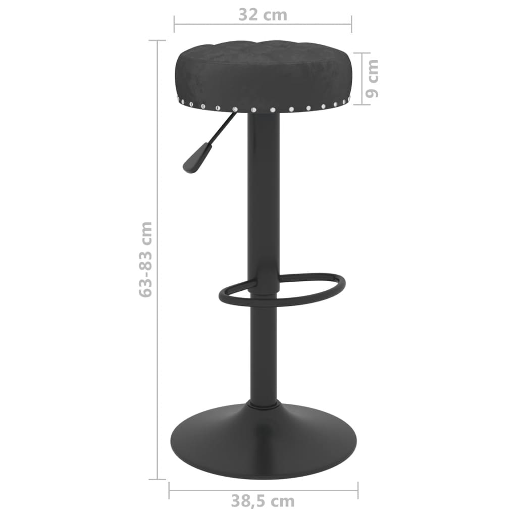 Tabourets de bar 2 pcs velours