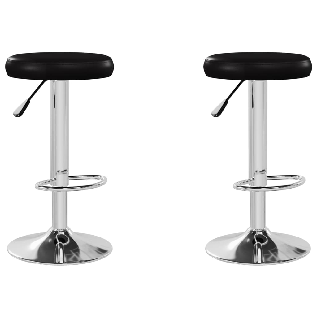 Chaises de bar 2 pcs simili cuir noir