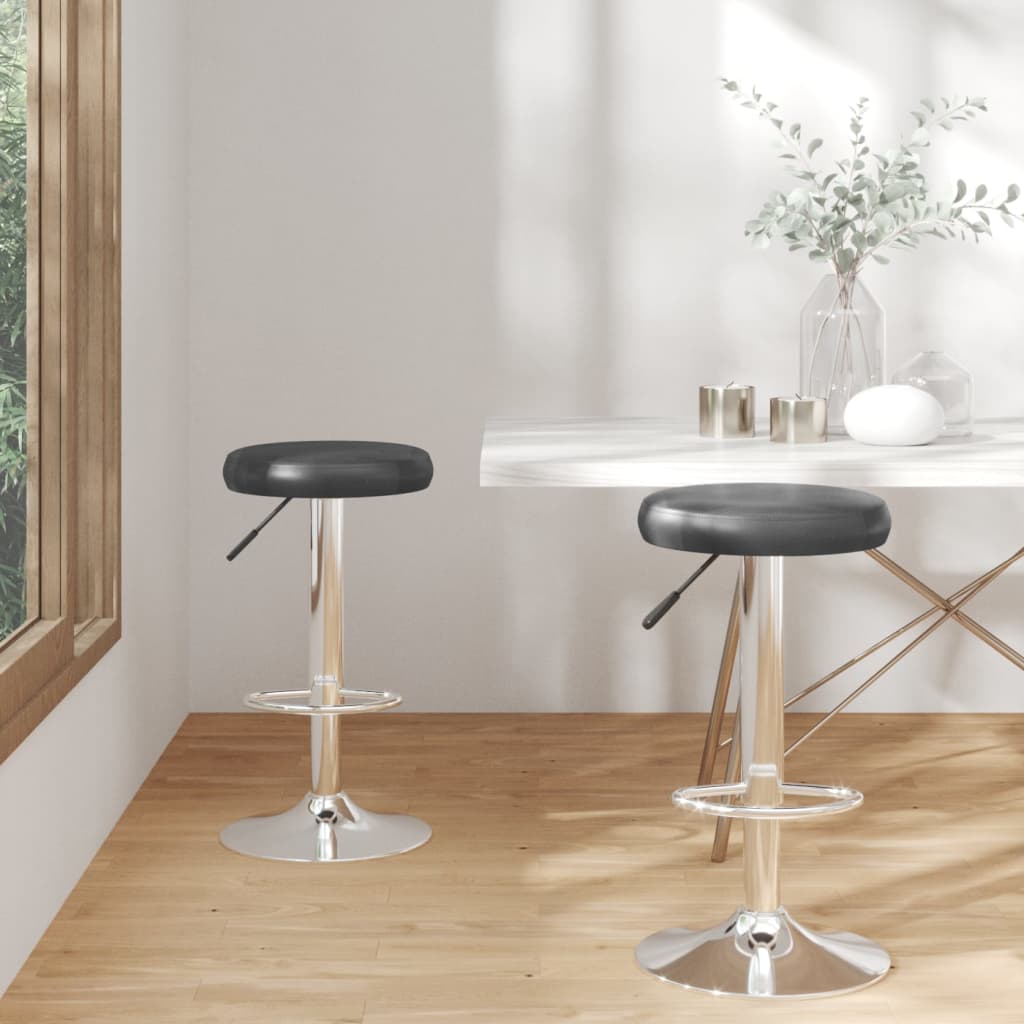 Barstoelen 2 st kunstleer zwart