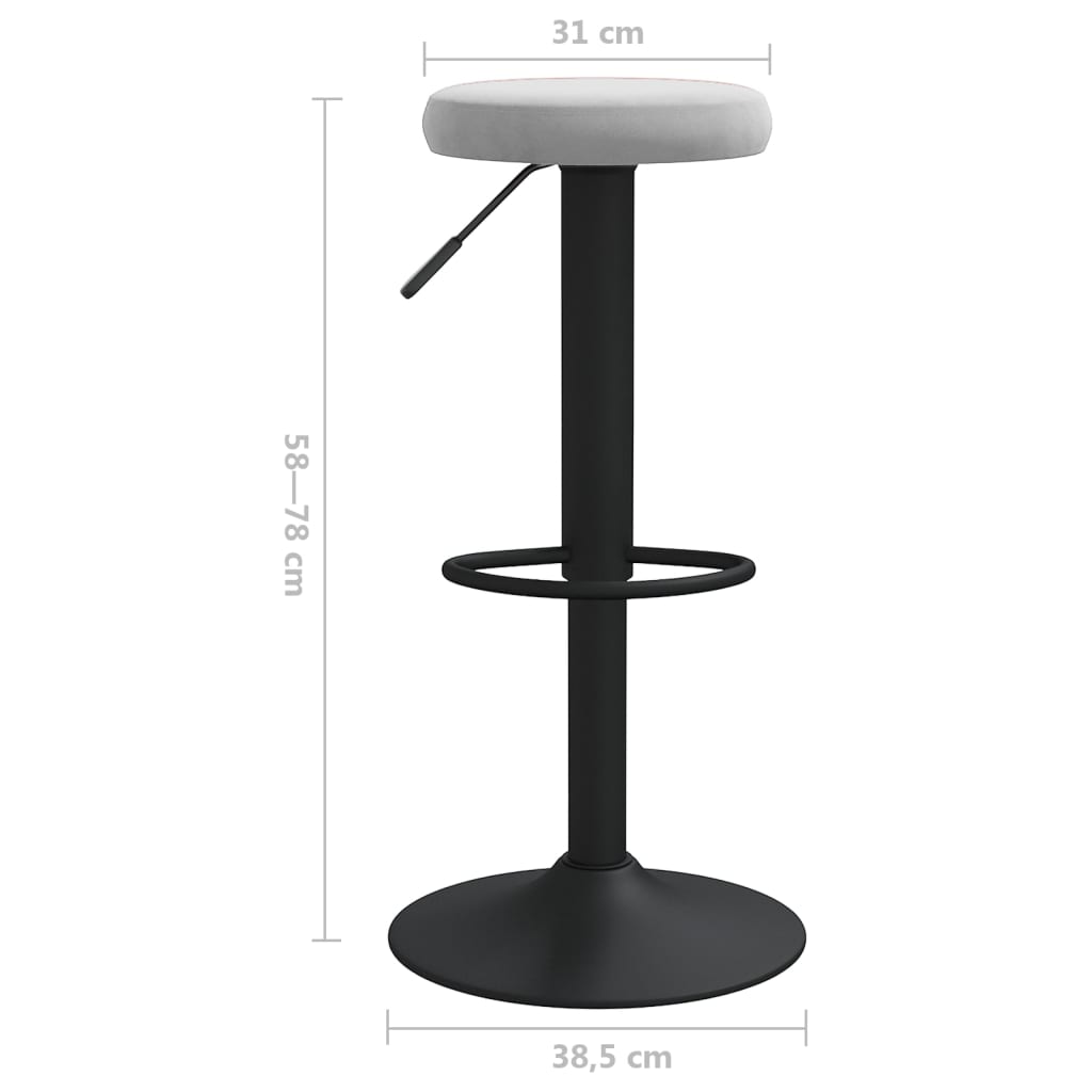 Tabourets de bar 2 pcs velours