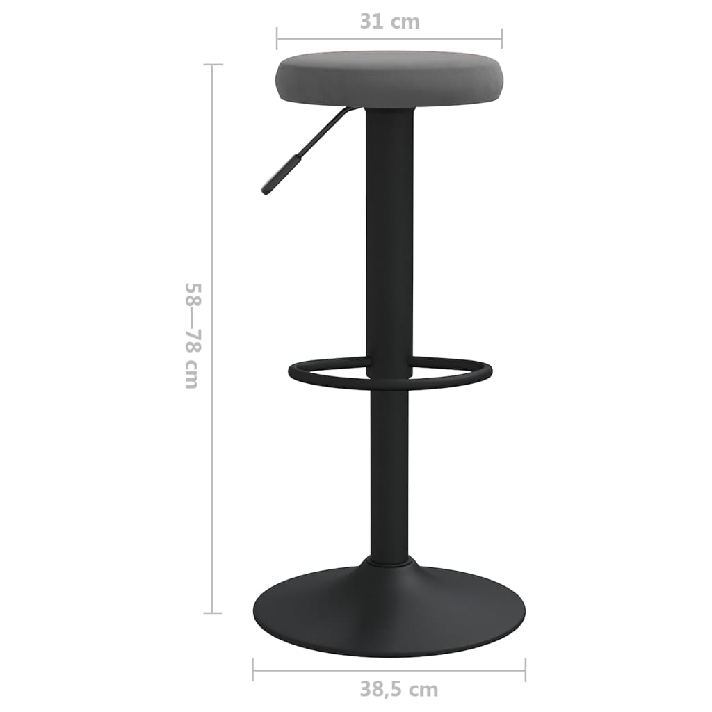 Tabourets de bar 2 pcs velours