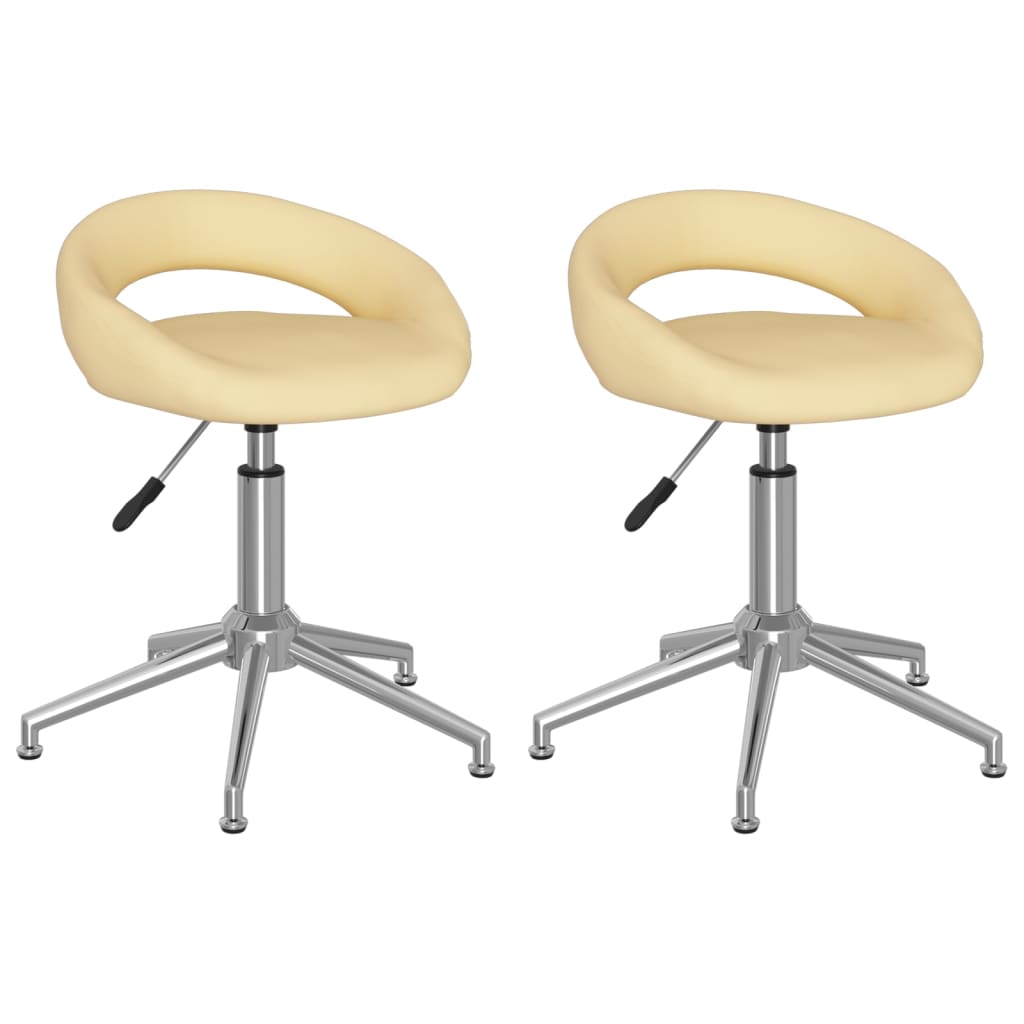 Chaises de salle à manger pivotantes 2 pcs en cuir artificiel couleur crème