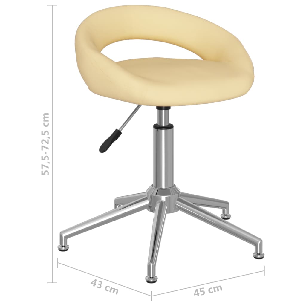 Chaises de salle à manger pivotantes 2 pcs en cuir artificiel couleur crème