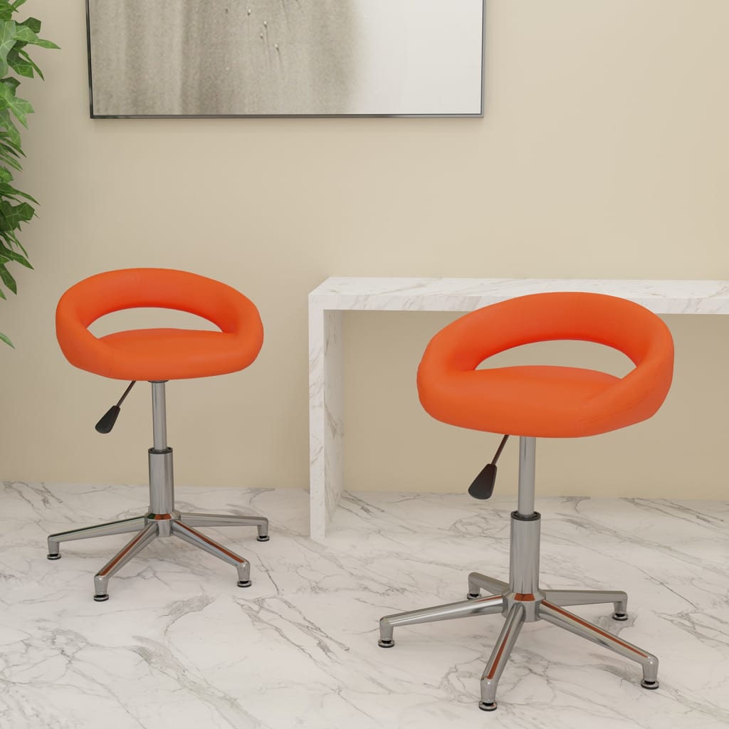 Chaises de salle à manger pivotantes 2 pcs en cuir artificiel couleur crème