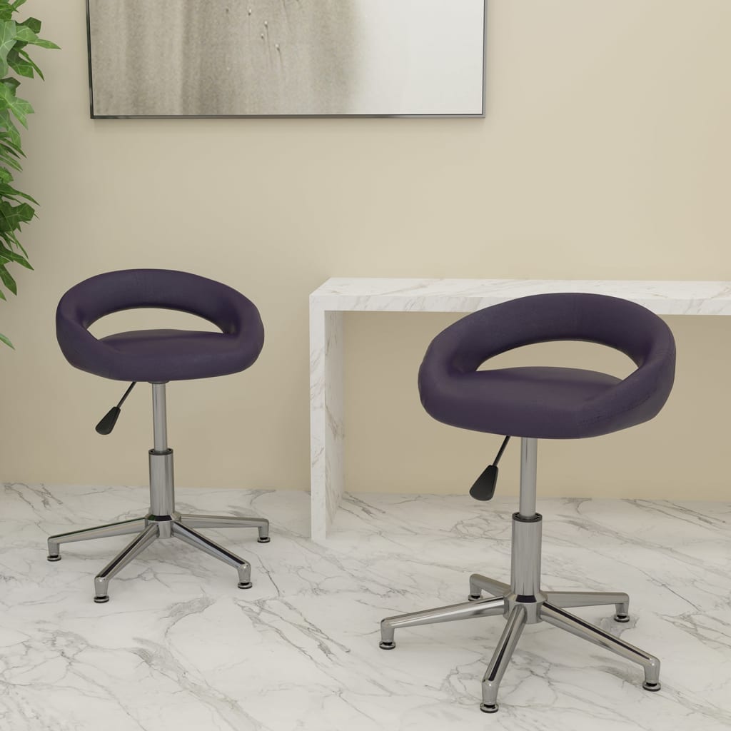 Chaises de salle à manger pivotantes 2 pcs en cuir artificiel couleur crème