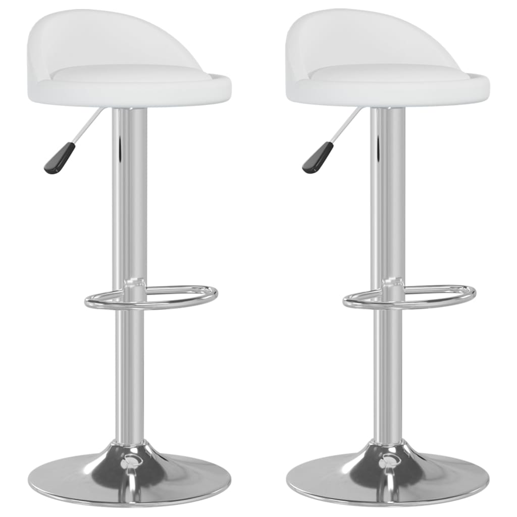 Chaises de bar 2 pcs cuir artificiel blanc