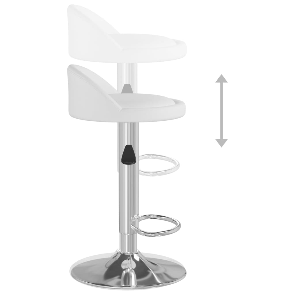 Chaises de bar 2 pcs cuir artificiel blanc