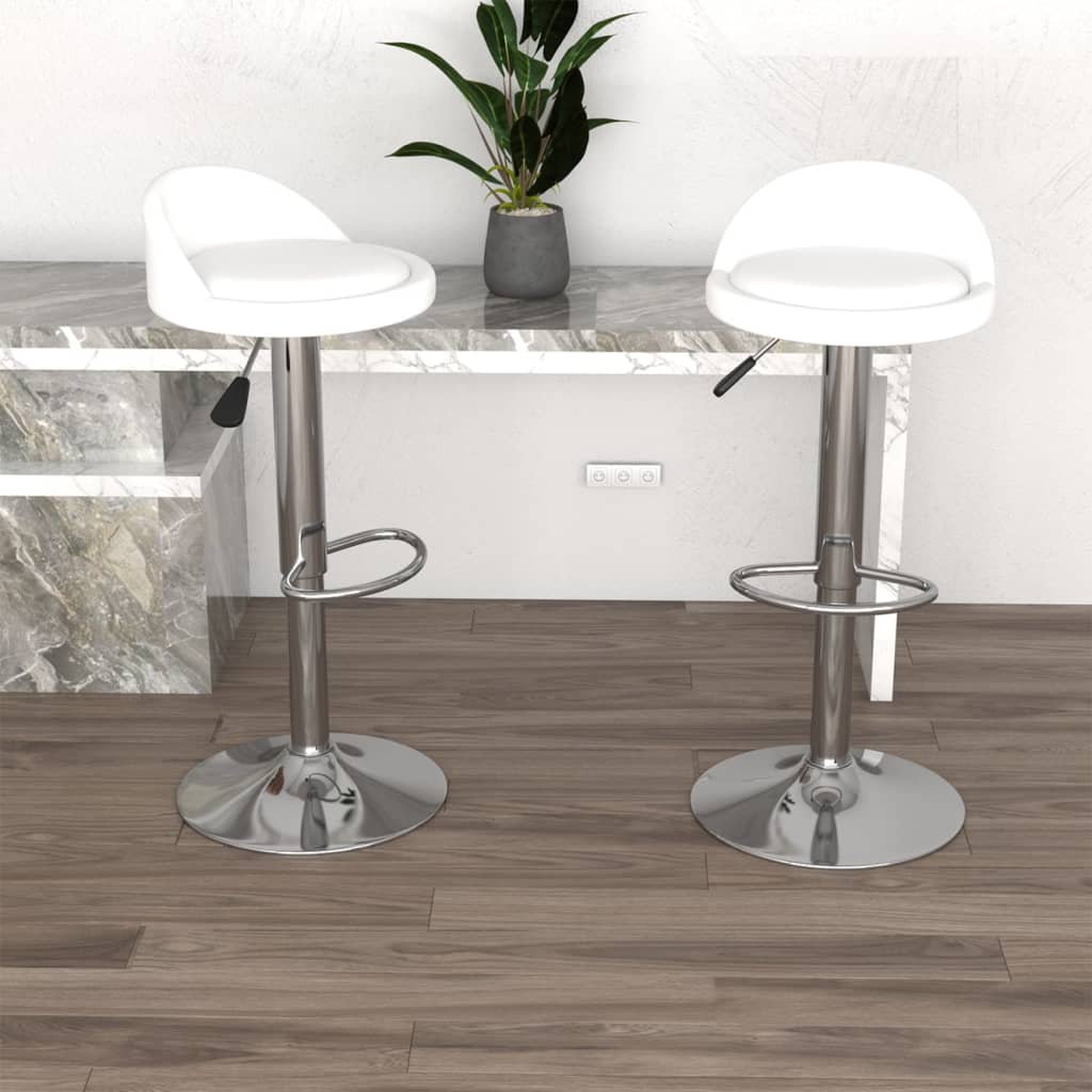 Chaises de bar 2 pcs cuir artificiel blanc