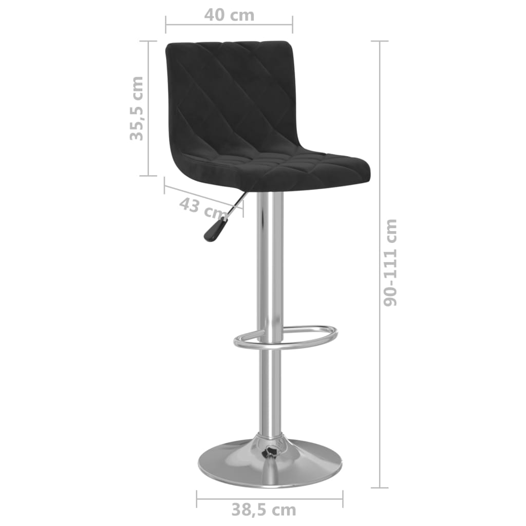 Tabourets de bar 2 pcs velours