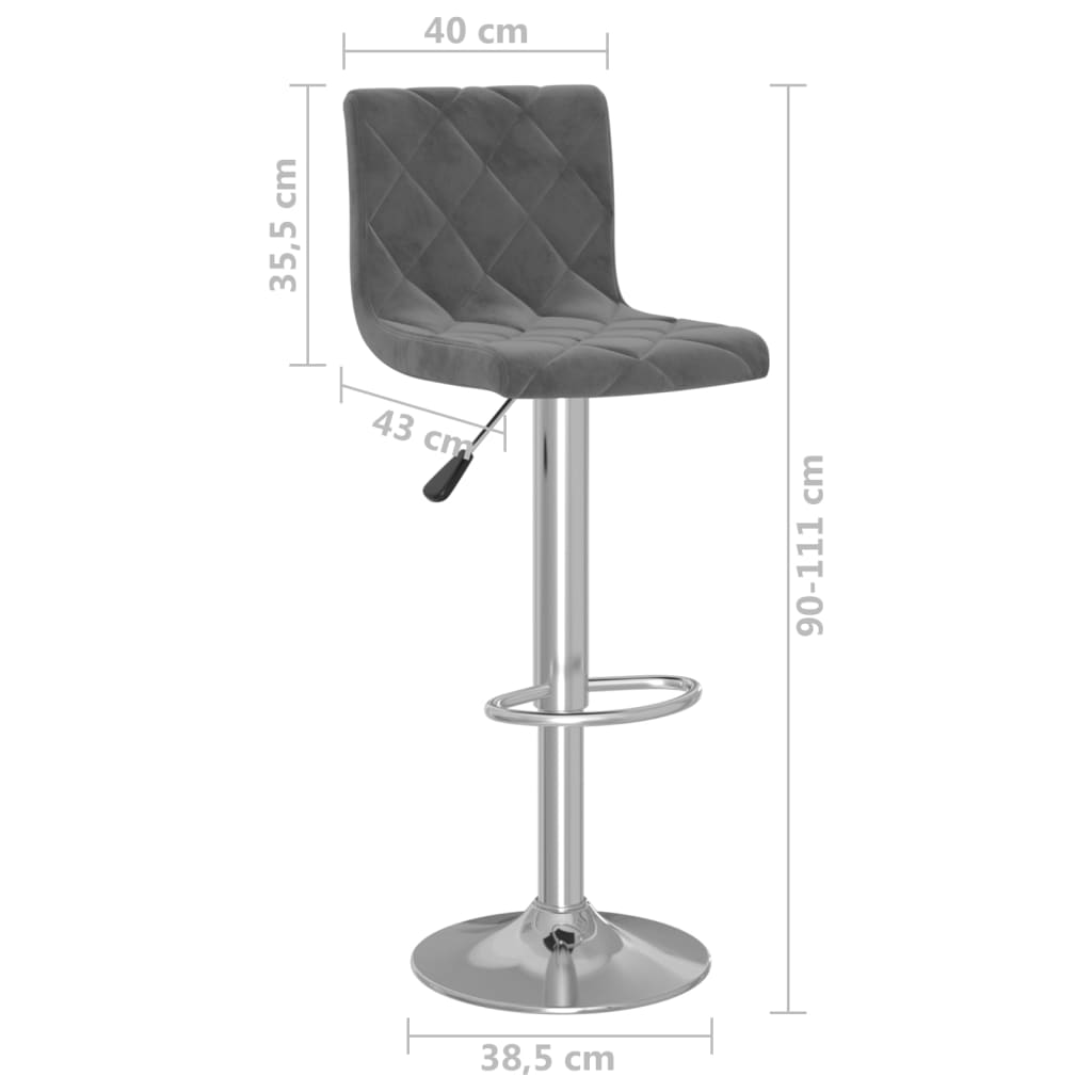 Tabourets de bar 2 pcs velours