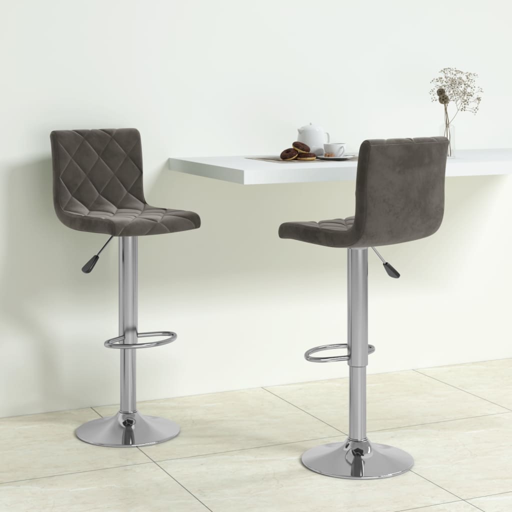 Tabourets de bar 2 pcs velours