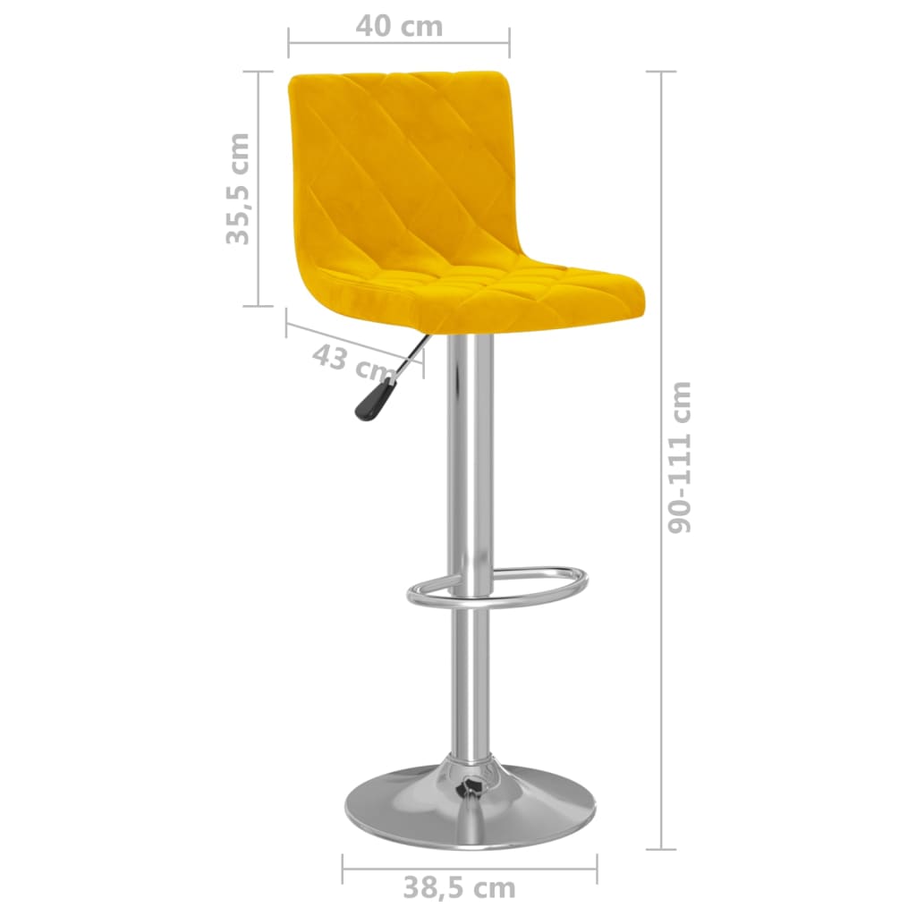 Tabourets de bar 2 pcs velours