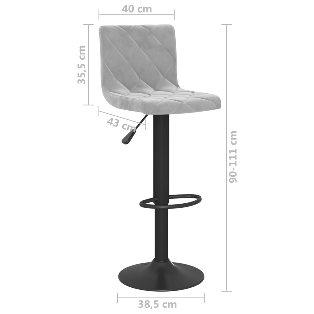 Tabourets de bar 2 pcs velours