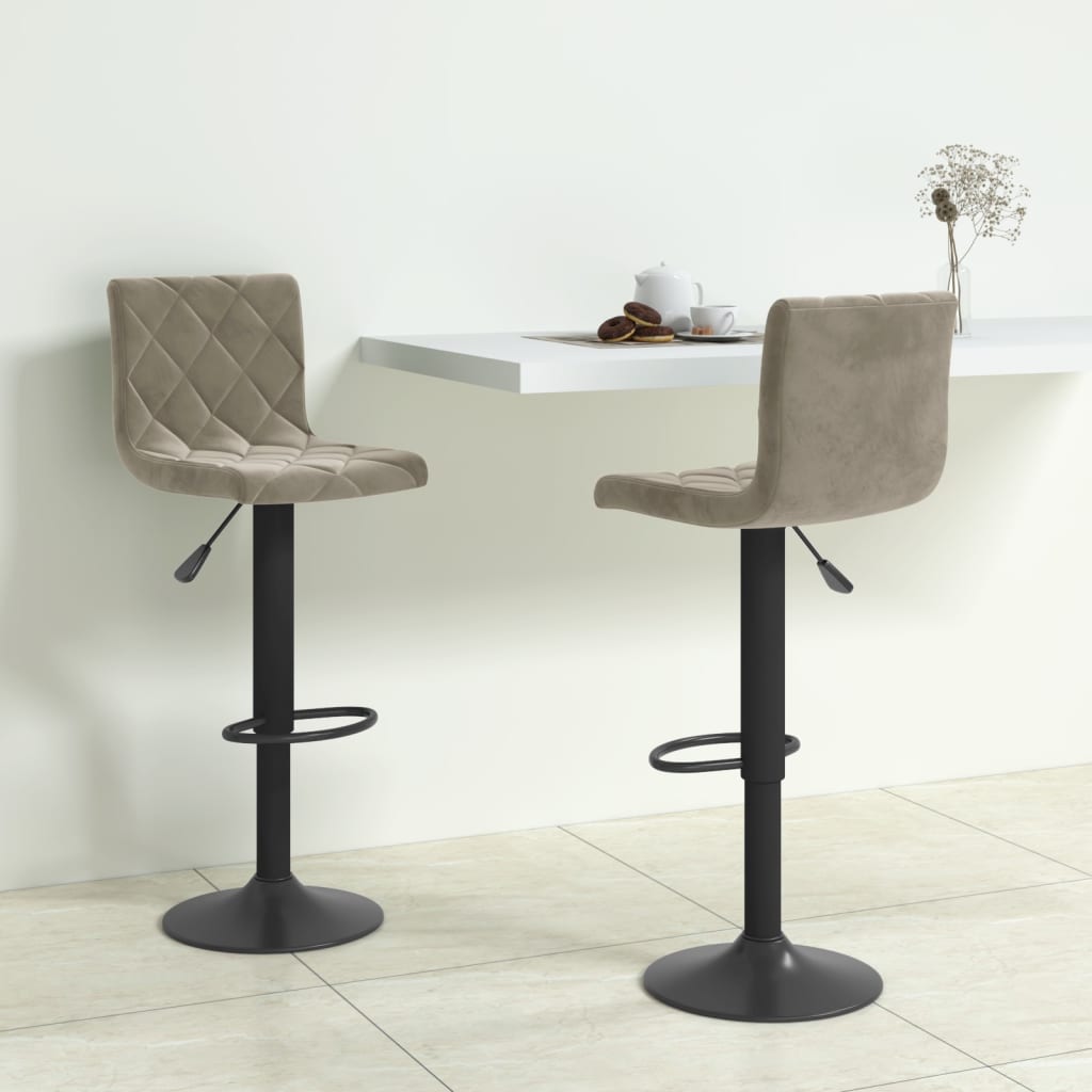 Tabourets de bar 2 pcs velours