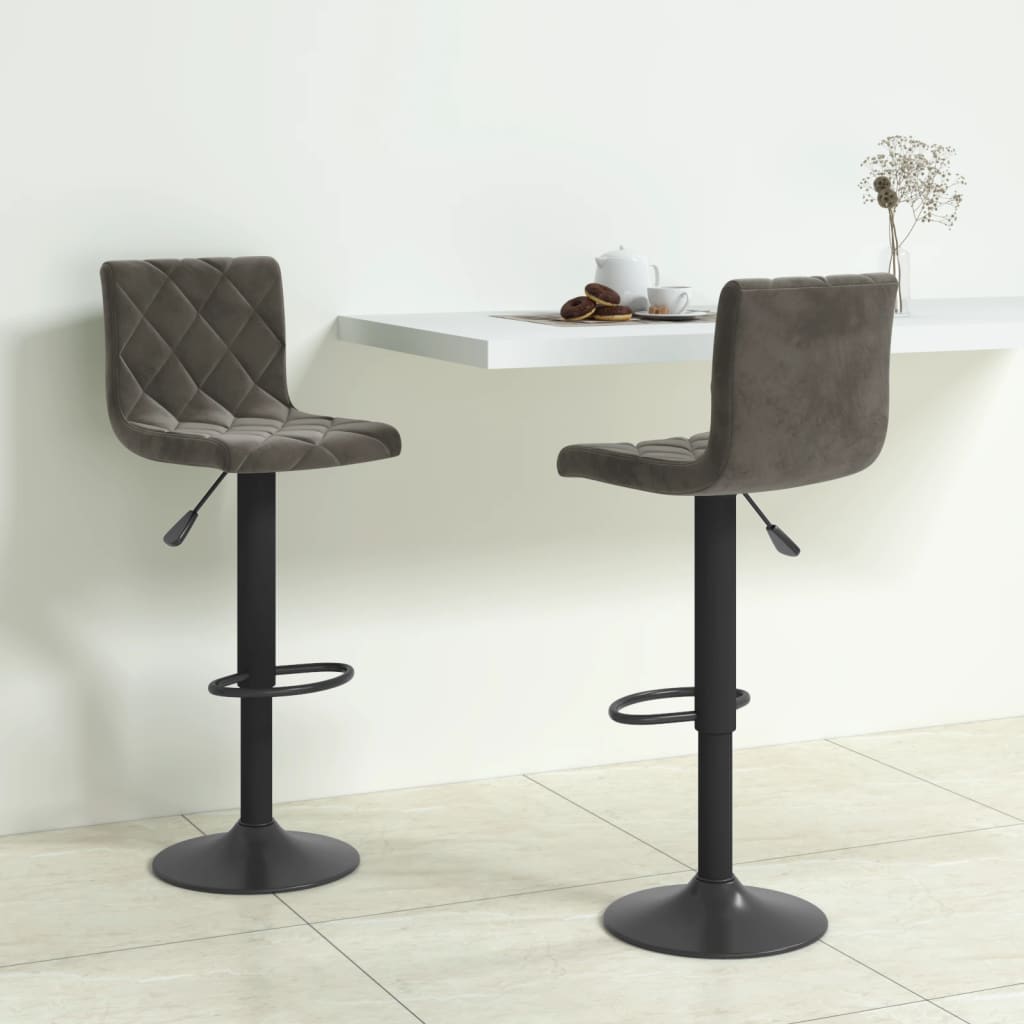 Tabourets de bar 2 pcs velours