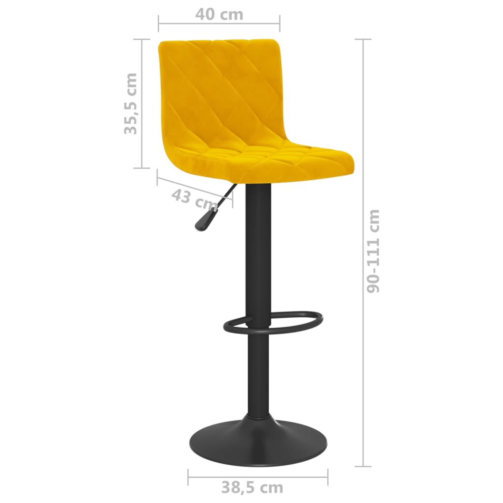 Tabourets de bar 2 pcs velours