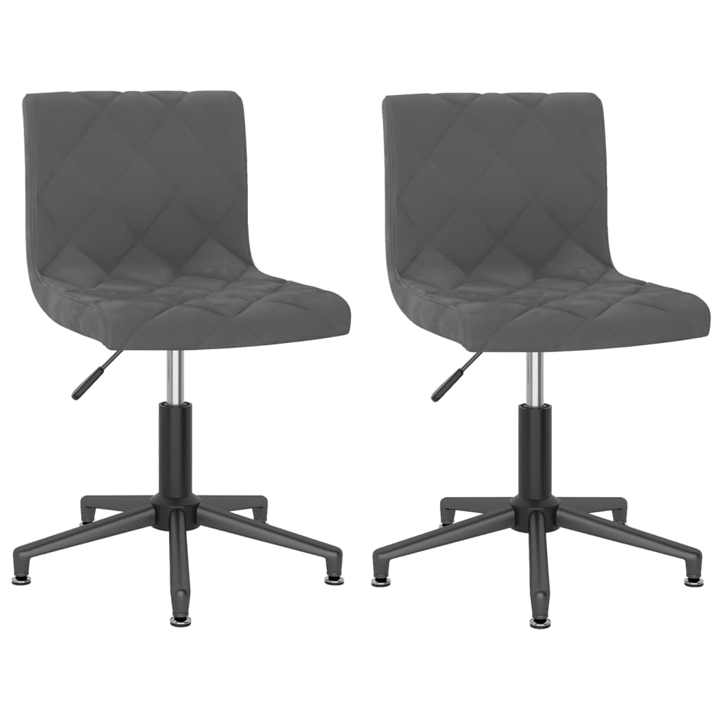 Chaises de salle à manger pivotantes 2 pcs velours vert clair