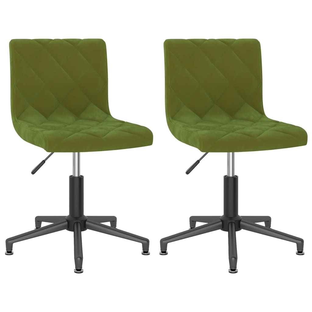 Chaises de salle à manger pivotantes 2 pcs velours vert clair