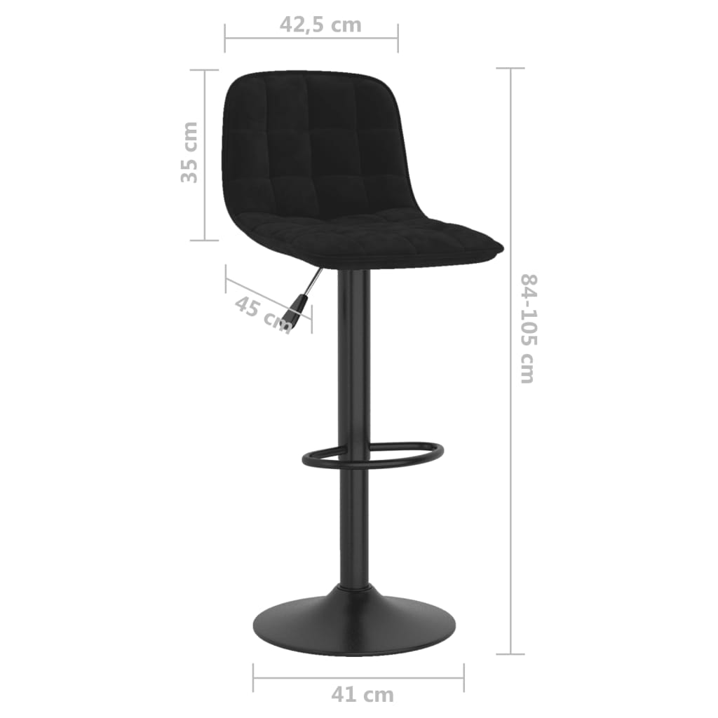 Tabourets de bar 2 pcs velours