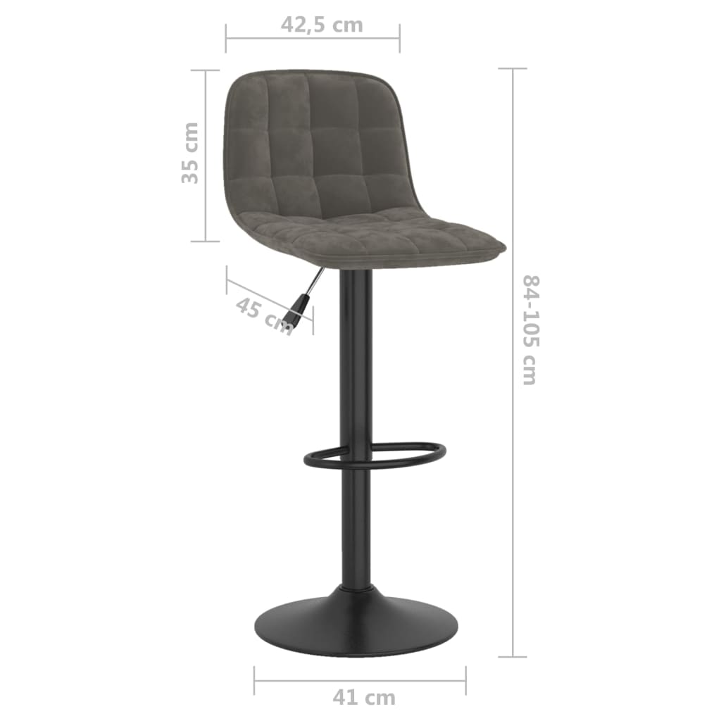 Tabourets de bar 2 pcs velours