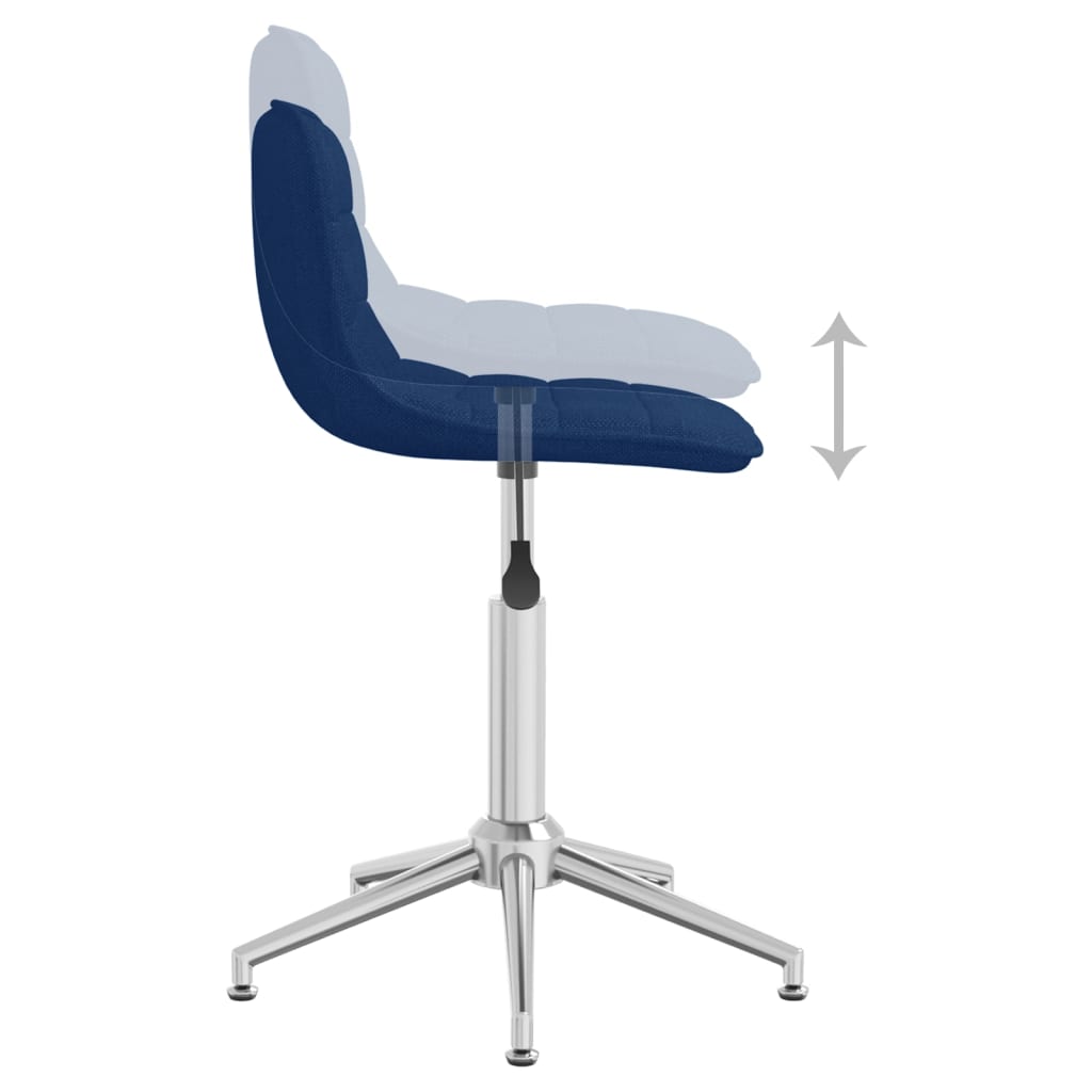 Chaises de salle à manger 2 pcs pivotantes en tissu bleu