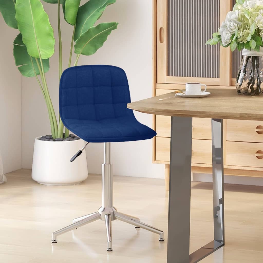 Chaises de salle à manger 2 pcs pivotantes en tissu bleu