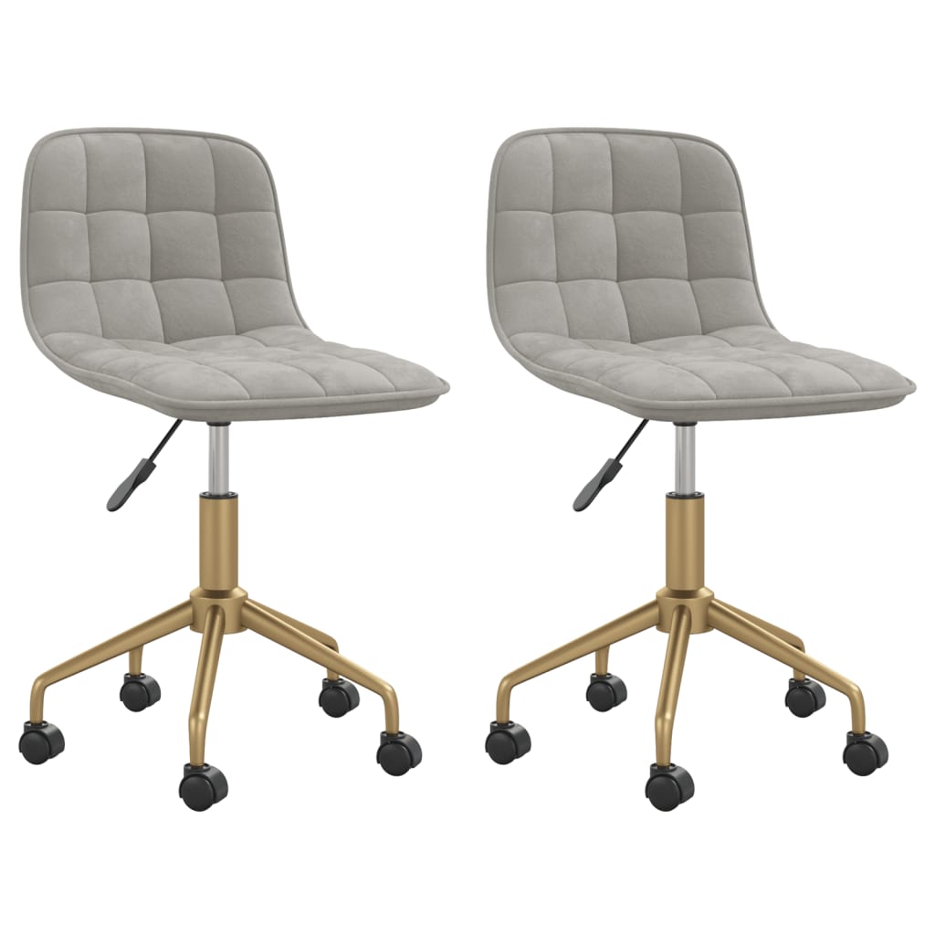 Chaises de salle à manger pivotantes 2 pcs velours gris foncé