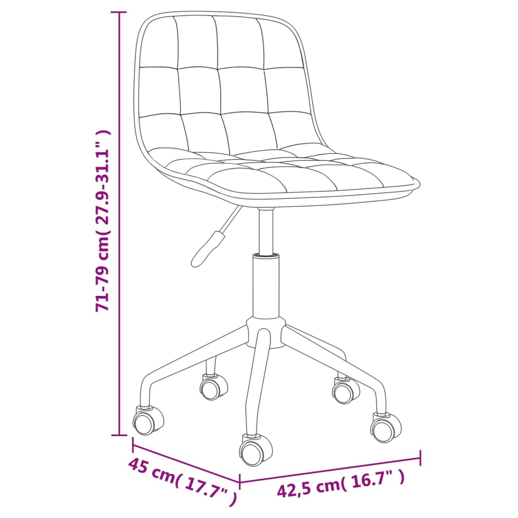 Chaises de salle à manger pivotantes 2 pcs velours gris foncé