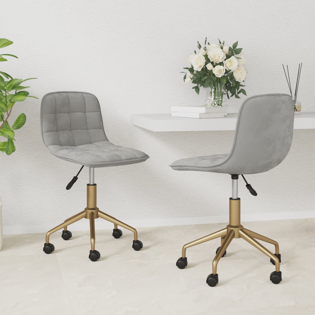 Chaises de salle à manger pivotantes 2 pcs velours gris foncé