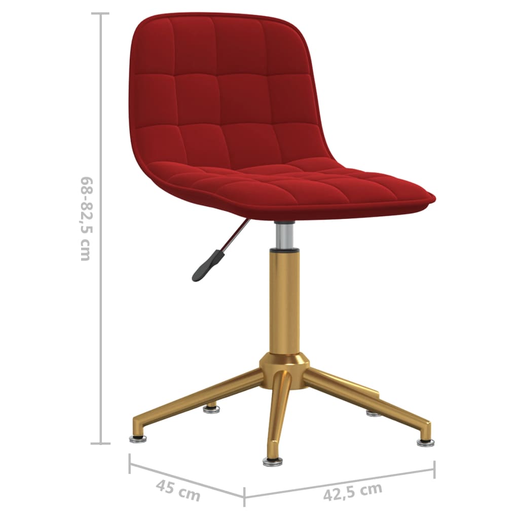 Eetkamerstoelen draaibaar 2 st fluweel wijnrood