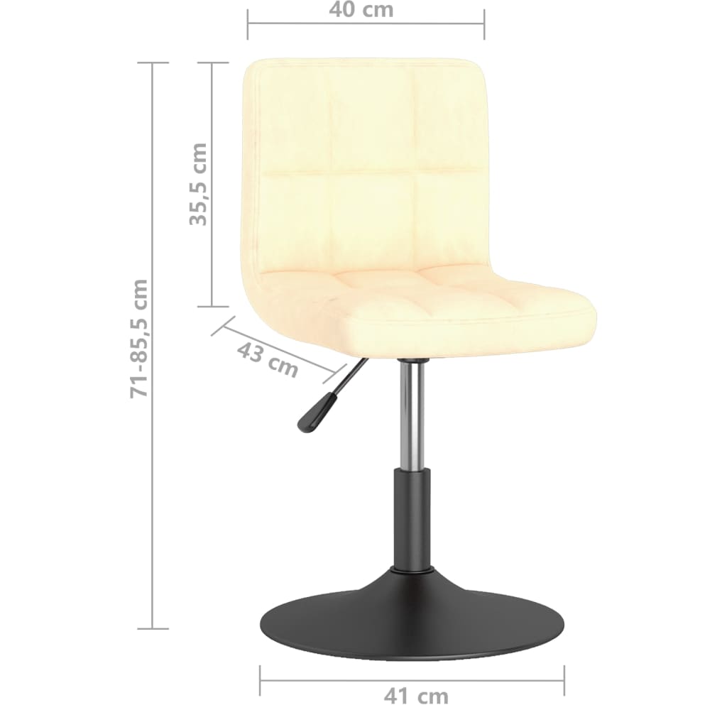 Eetkamerstoelen draaibaar 2 st fluweel crèmekleurig