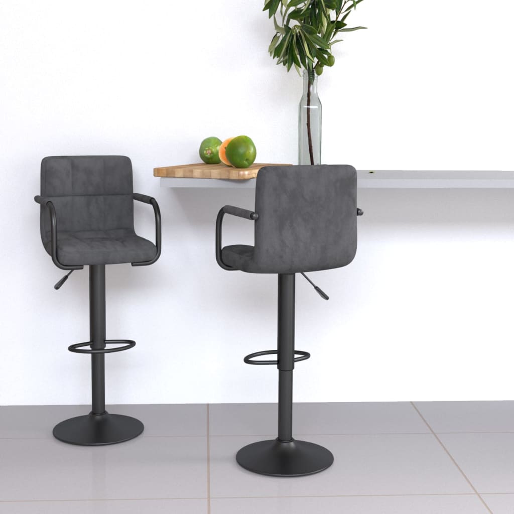 Tabourets de bar 2 pcs velours