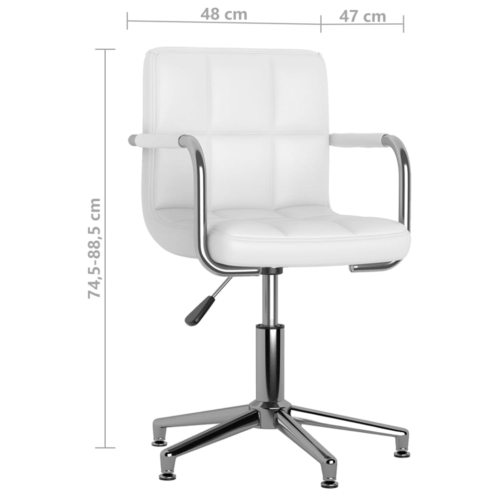 Chaises de salle à manger pivotantes 2 pcs en cuir artificiel blanc